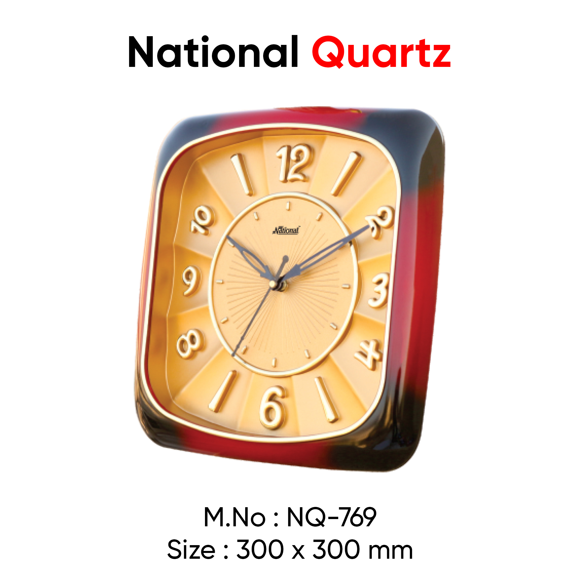 Decorative Square Wall Clock - Abs Plastic, Small Size, Multiple Colors | Lightweight, Standard Thickness, Unique Wall Decor