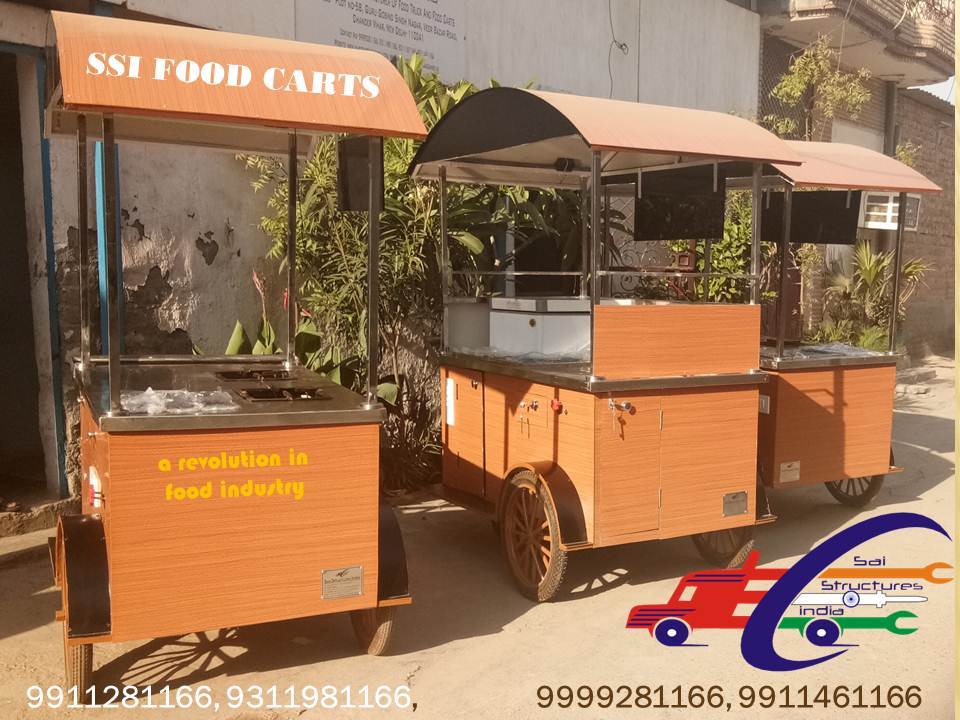 Bar-be-que Cart - Stainless Steel Grade 202, 5x3 Size | Two Burners, Two Deep Fryers, Four Gn Pans, Cash Drawer, Led Lights, Eco Vinyl Prints, Signage Board, Storage Compartment
