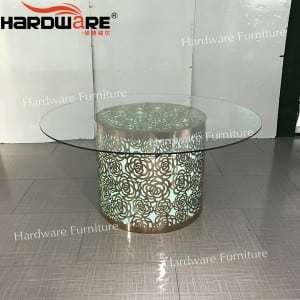 Silver Round Glass Dining Table