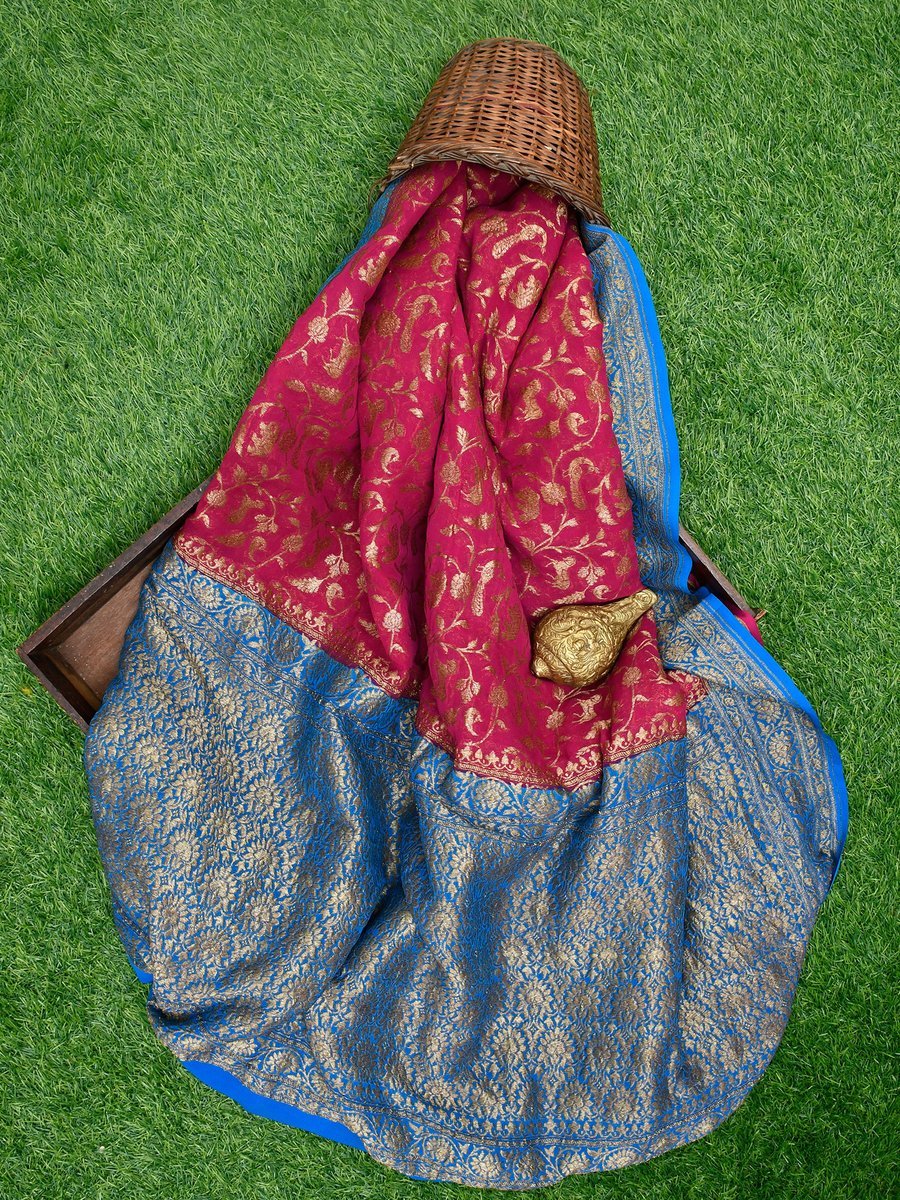 Khadi - 5.5 Meters Khadi Silk Saree, Orange Floral Design | Elegant Handwoven Quality, Luxurious Feel, Unique Drapes, Vibrant Colors