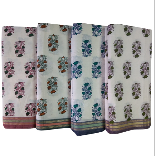 Cotton Printed Saree - Cotton Material, Available in Various Colors | Washable, Suitable for Rainy, Spring, Summer, and Winter Seasons