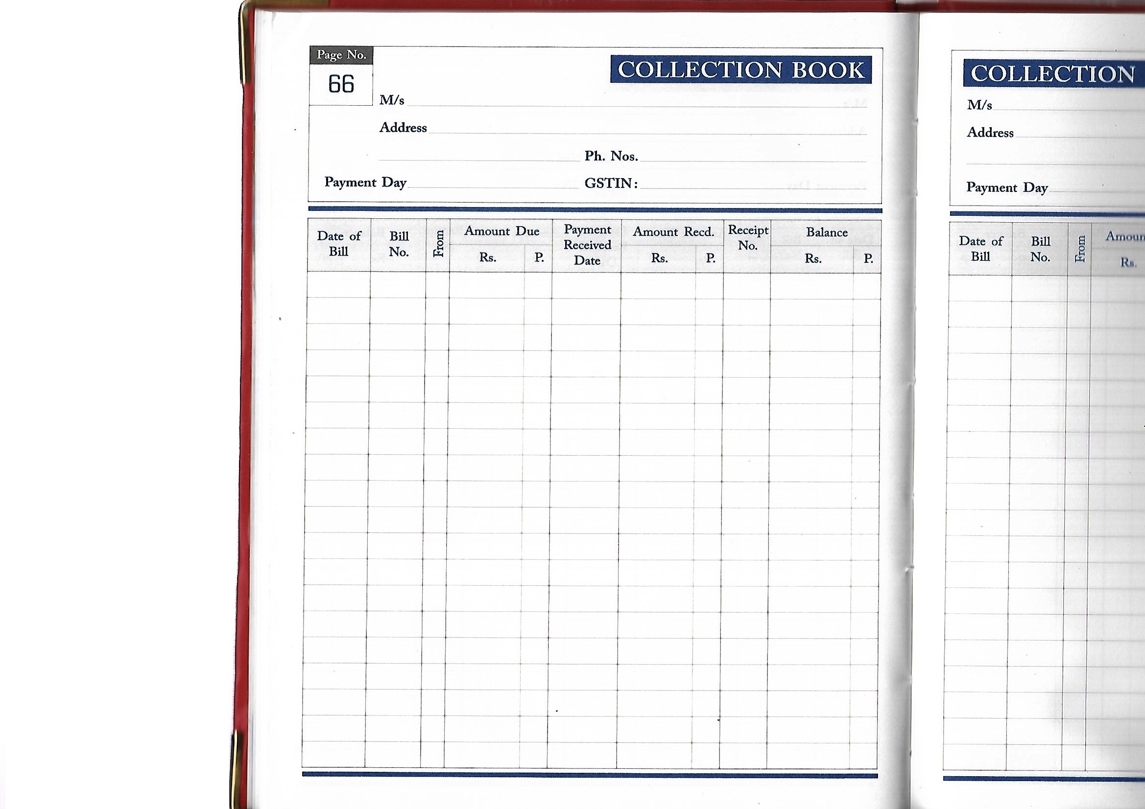 Copy Size Collection Book - 384 Pages, 6.75 X 8.25 Inches, Hard Board Cover With Golden Corners, Durable Binding For Customer Account Management