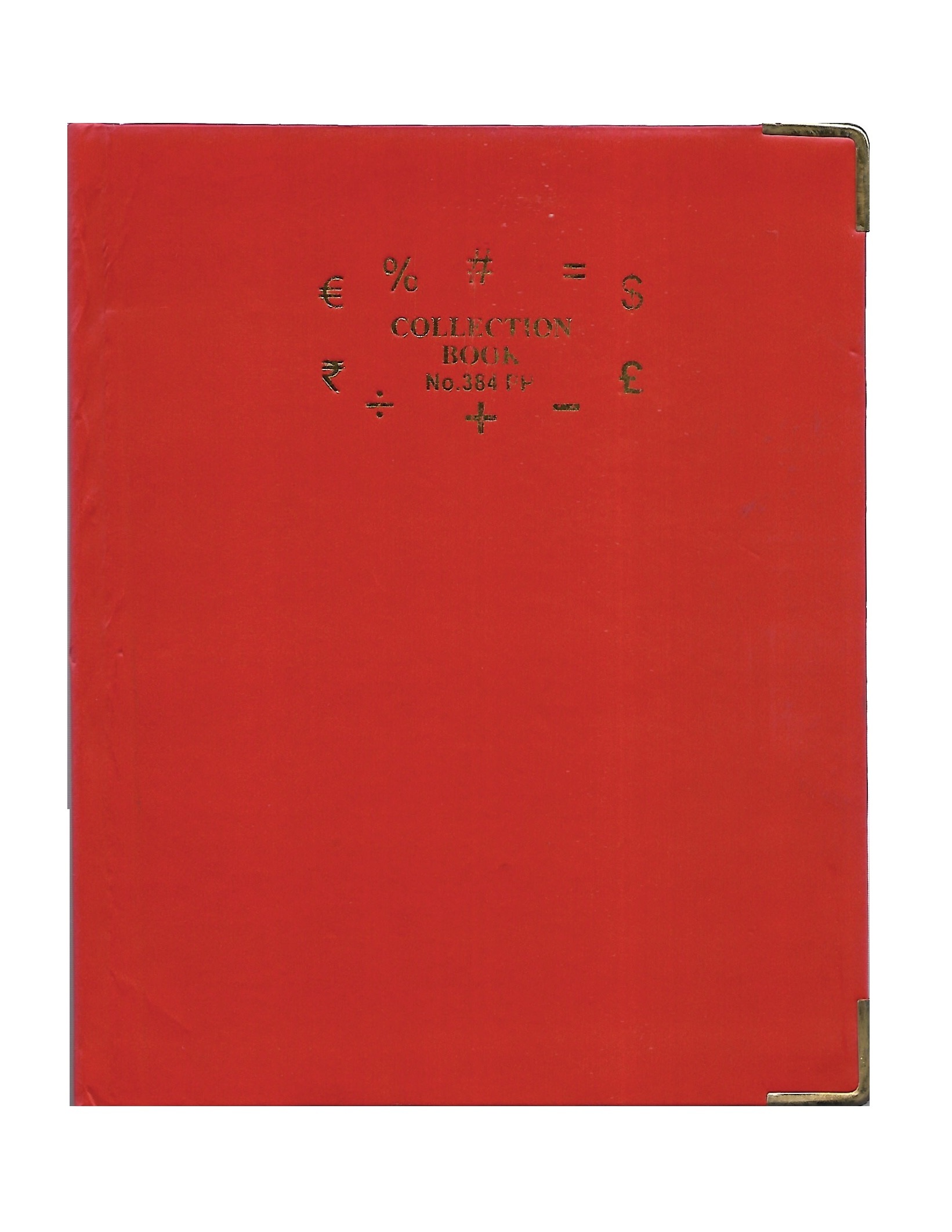 Copy Size Collection Book - 384 Pages, 6.75 X 8.25 Inches, Hard Board Cover With Golden Corners, Durable Binding For Customer Account Management