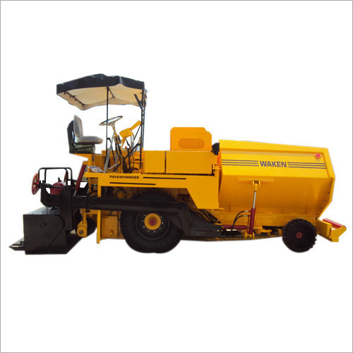 Road Paver Machine - 5560x3000mm | Durable Metal, 4 Cubic Metre Capacity, Yellow, Semi-automatic, 105 Hp Power Output