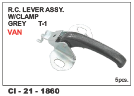 Rc Lever Assy w/Clamp Grey T-1 VAN L/R - Durable 4 Wheeler Accessory, Includes Warranty for Enhanced Reliability 
