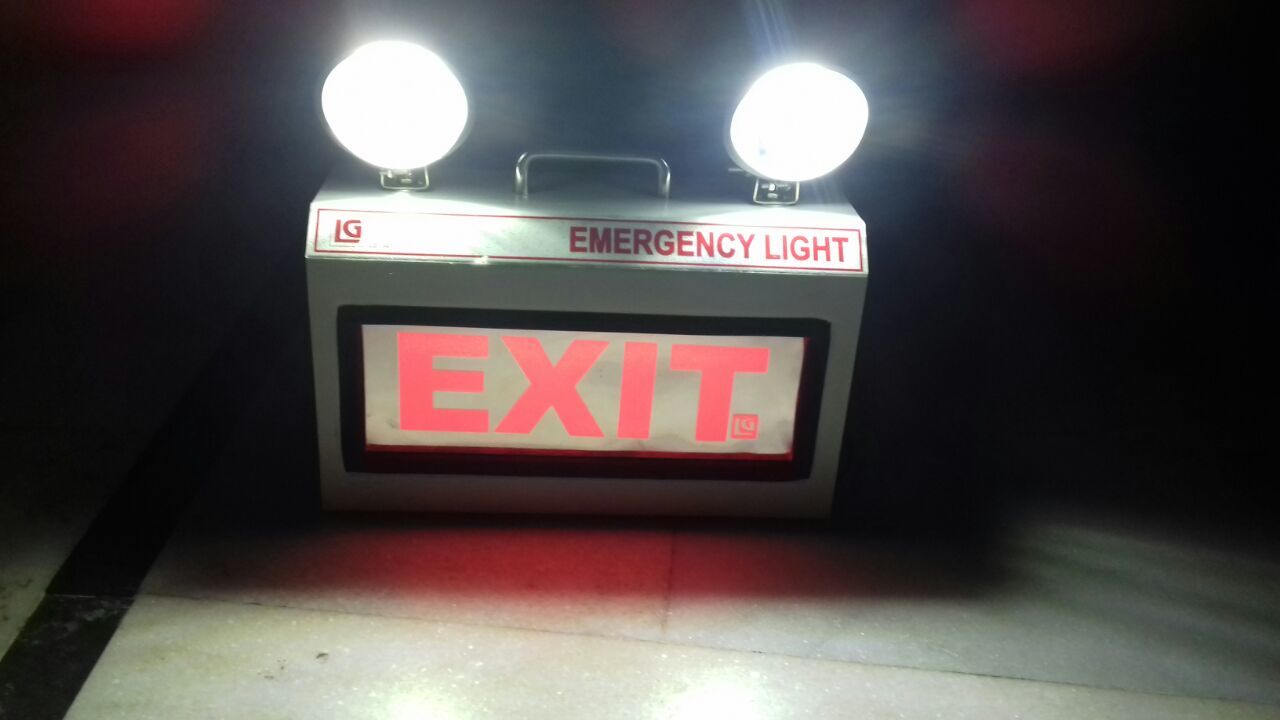 Emergency Exit Light - Metal | Black, 50-60 Hertz, Fire Safety Applications