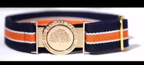 School Belt - Polyester, 1.5 Inches Wide , Adjustable Length, Navy Color, Metal Buckle Closure, Hand Wash Care