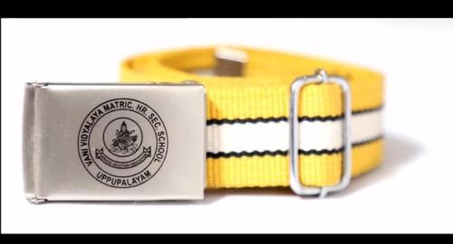 School Belt - Polyester, 100-120cm x 3-4cm, Yellow | Metal Buckle, EN 71-3 Compliance, Ideal for School Uniform & Daily Wear