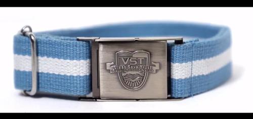 School Belt - Polyester, 1.5 Inches Wide | Adjustable Length, Blue Color, Metal Buckle Closure, Hand Wash Care
