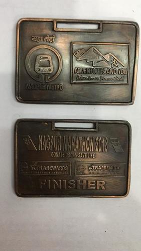 Belt Buckle - Metal, 70x40 mm, Bronze Color | Etched Finish, Pin Fastening, Ideal for Marathon Finisher Medals and Corporate Events