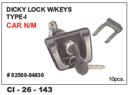 Dicky Lock With Keys - Type-i for 4-Wheeler Vehicles | Durable Construction, Warranty Included
