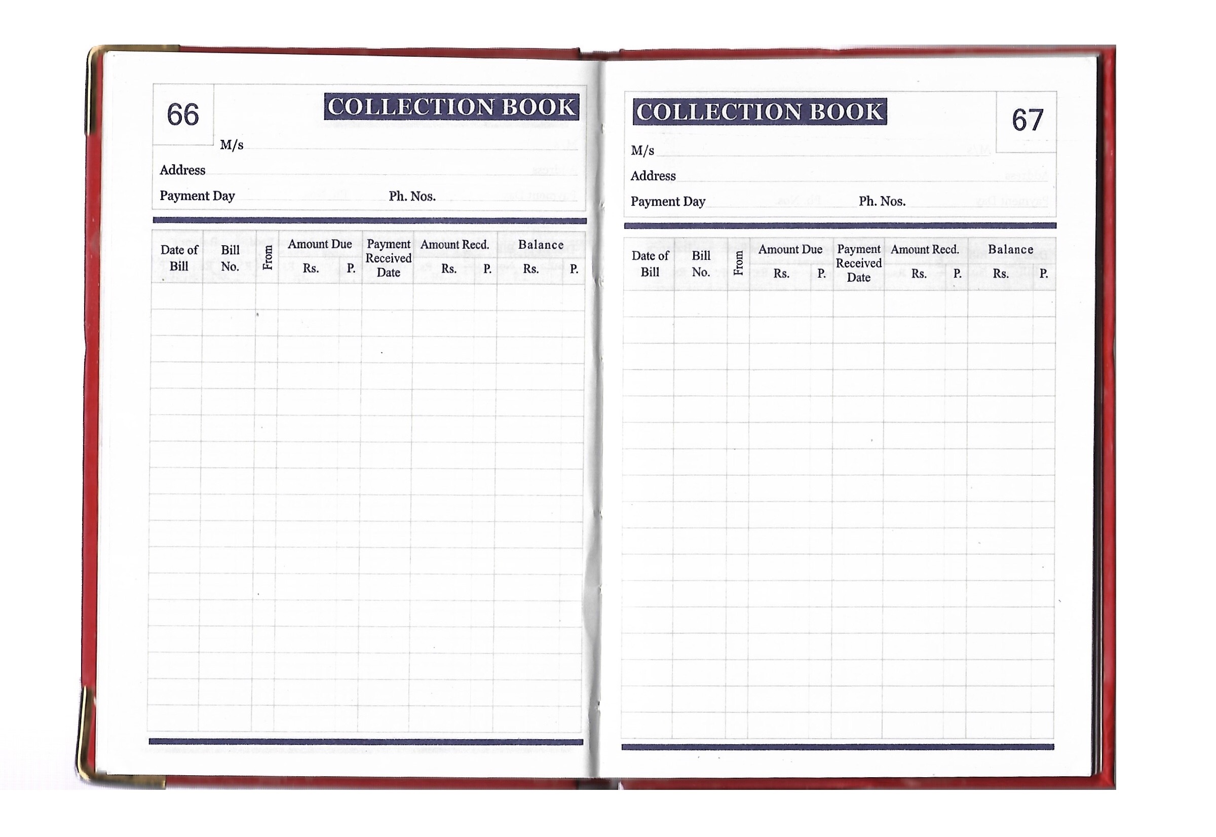 Table Size Collection Book, 70gsm, 144 Pages - Hard Board Cover, 5 X 7.25 Inches | Durable Binding, Golden Corner Protectors, Ideal For Debit & Credit Records