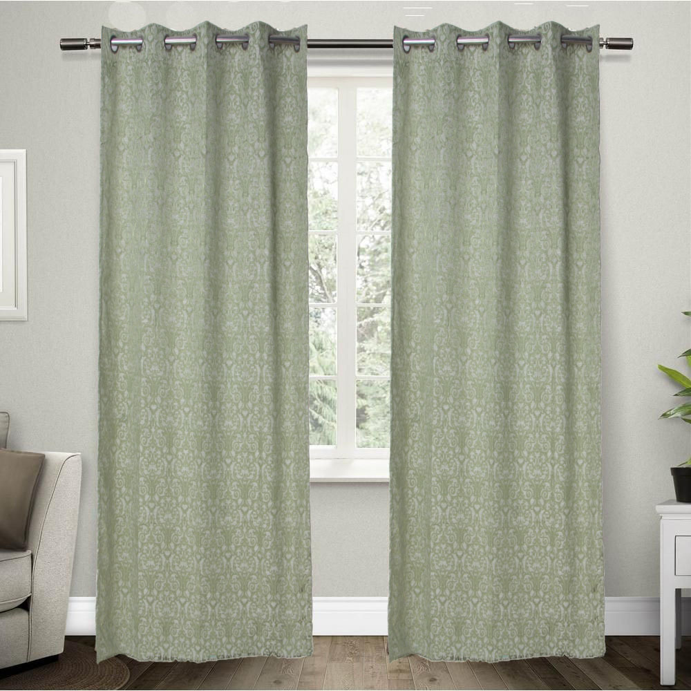 Classic Curtain - Polyester, 52" X 84" | Green Solid With Grommet Top