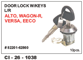 Door Lock w/keys L/R Alto, Wagon-r, Versa, EEco - Durable Design, Compatible with 4-Wheeler Vehicles, Warranty Included | Easy to Install, Secure Locking Mechanism