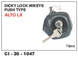 Dicky Lock w/keys Push Type Alto Lx - Durable Metal Construction for 4-Wheeler Vehicles | Warranty Included, Keyed Security System