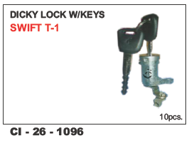 Dicky Lock W/keys Swift T-1 - Durable Material, Fits 4 Wheeler Vehicles | Warranty Included for Reliable Performance