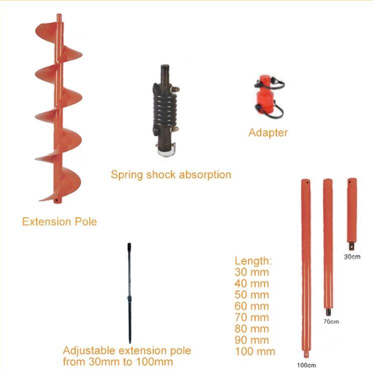 Metal 1e48f Gasoline Hand Push Ground Drill 68cc Petrol