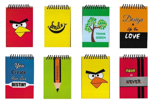 Pocket Size Spiral Notebook, Coloured Pages, 96pages & 192pages Size: 2.80 X 4.50 Inches (Approx)