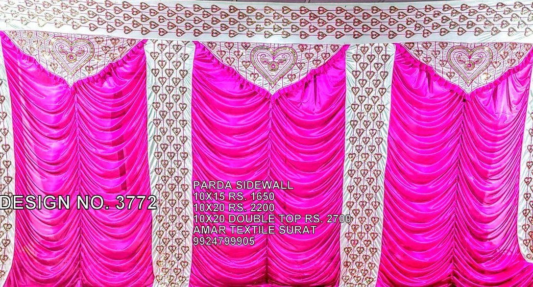 Mandap Side Wall - Fabric, 10x15 Foot (Ft) | Bleached, Soft, Quick Dry, Stretchable, Warm, Washable, Embroidered, Jacquard Style