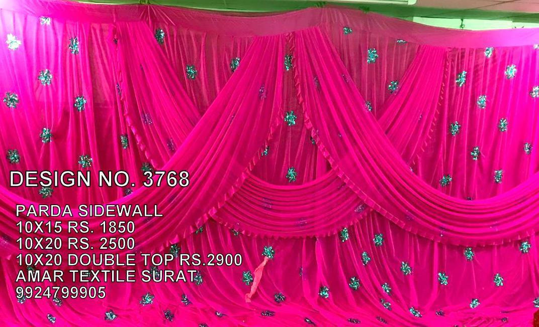 Mandap Side Wall - Fabric, 10x15 Foot (Ft) | Bleached, Soft, Quick Dry, Stretchable, Warm, Washable, Embroidered, Jacquard Style