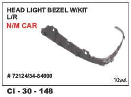 Head Light Bezel n/m Car L/R - Durable ABS Material, Universal Fit for 4-Wheelers | Features Warranty for Reliable Performance