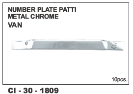 Number Plate Patti Metal Chrome Van - 4 Wheeler Design , Warranty Included for Enhanced Durability and Performance