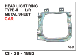 Head Light Ring Type-ii Metal Sheet L/R Car with Kit - Metal Construction, 4 Wheeler Compatibility | Warranty Included