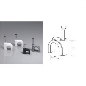 Hdpe With Zinc Coated Steel Nail. Circle Cable Clips