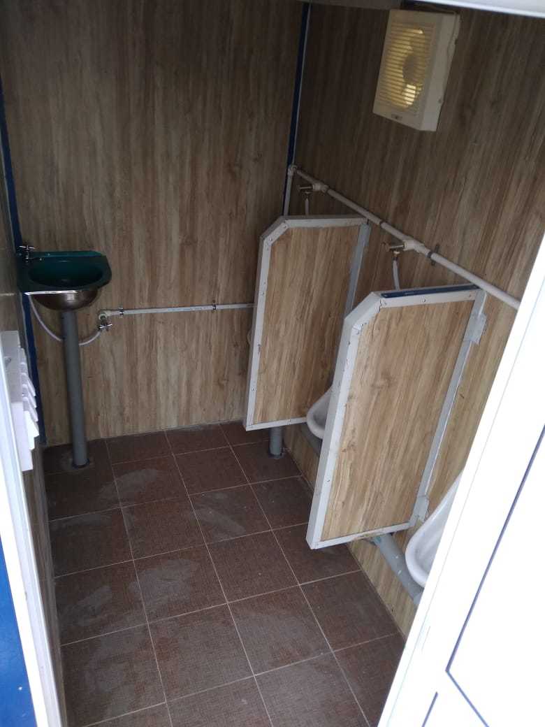 Portable Toilet With Urinal - Color: Ral 9002 And Blue