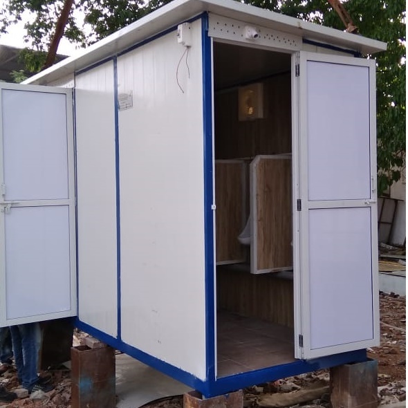Portable Toilet With Urinal - Color: Ral 9002 And Blue