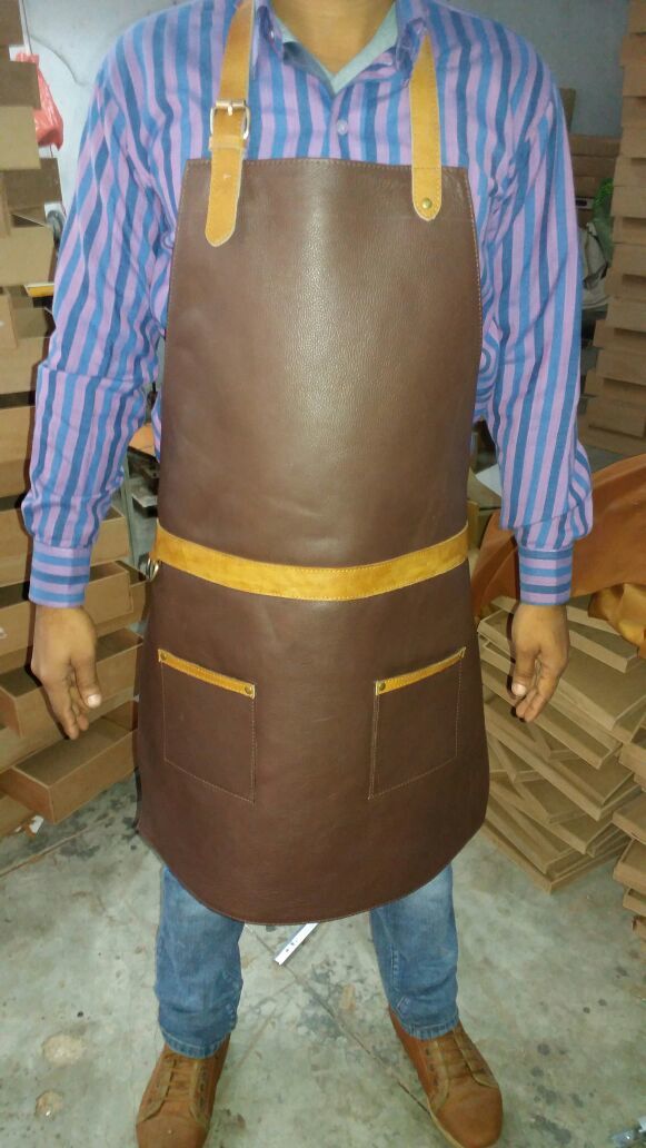 Leather Apron - Durable Leather & Canvas, Large Size, Custom Designs & Colors Available, Ideal For Industrial Usage