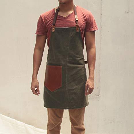 Leather Apron - Durable Leather & Canvas, Large Size, Custom Designs & Colors Available, Ideal For Industrial Usage