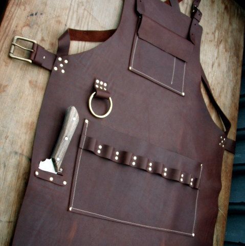Leather Apron - Durable Leather & Canvas, Large Size, Custom Designs & Colors Available, Ideal For Industrial Usage