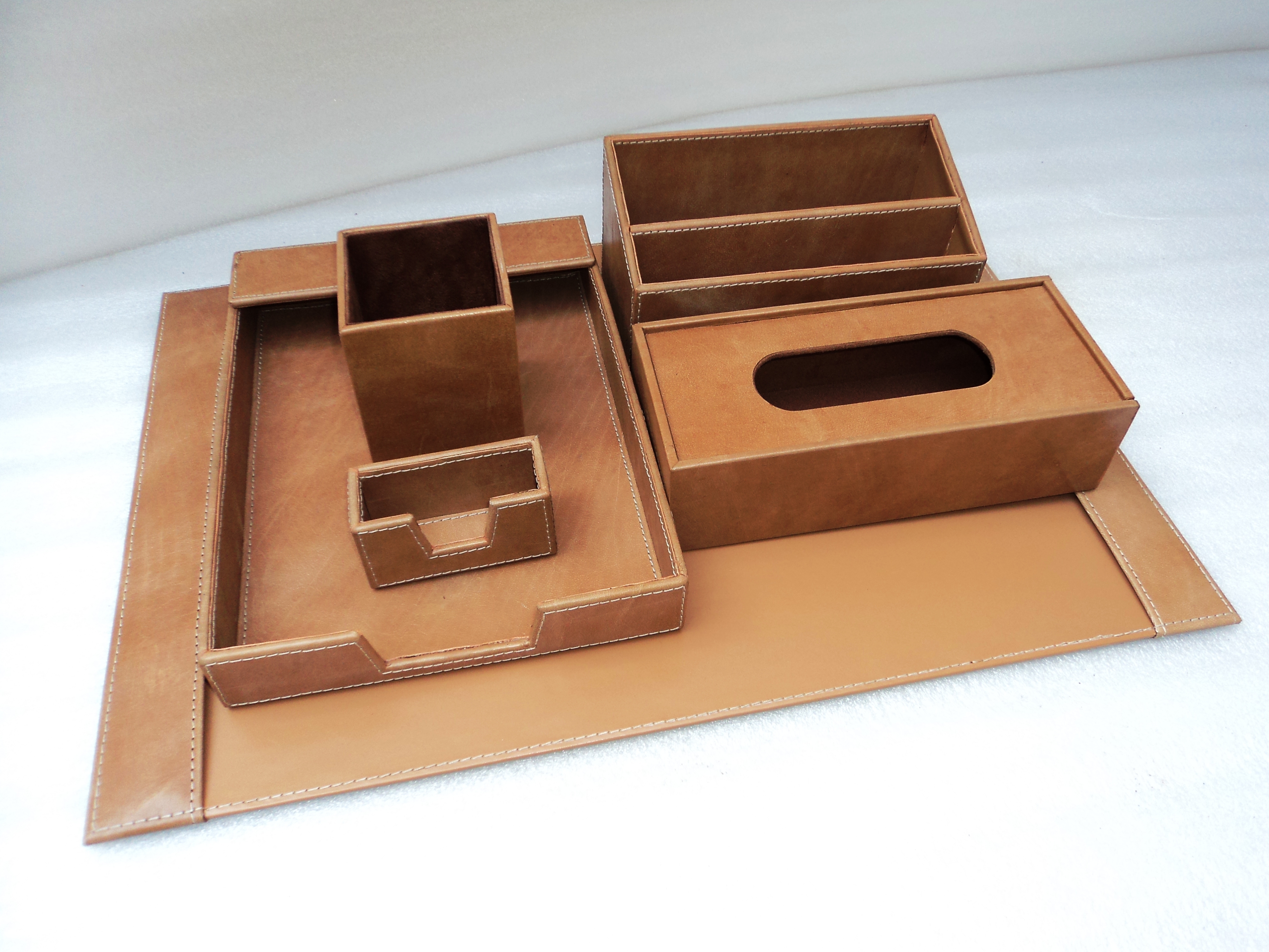 Black Leather Desktop Accessories