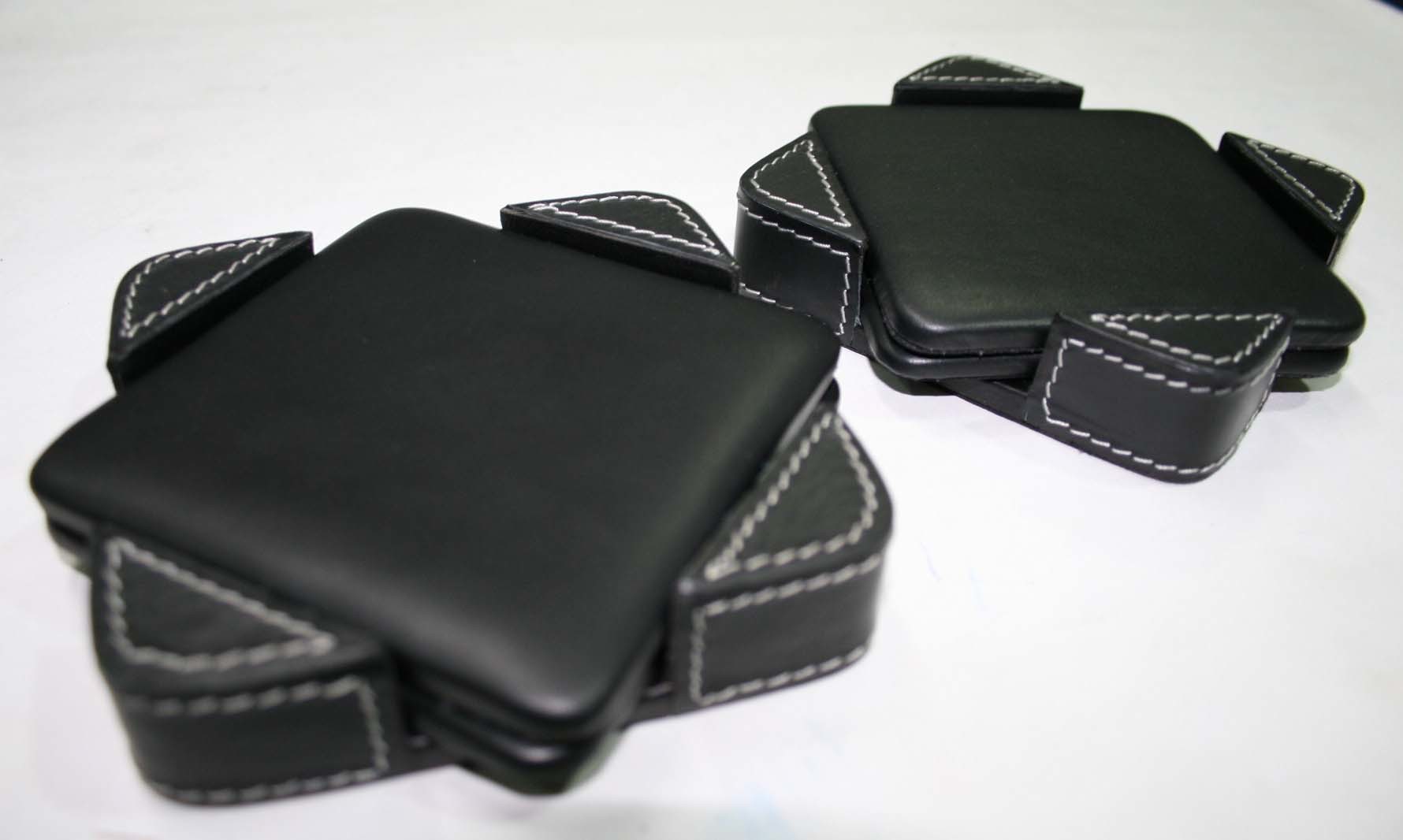 Leather Coaster Set - 7x7 Cm Square, Customizable Designs In All Sizes & Colors, Ideal For Hotels And Corporate Gifting