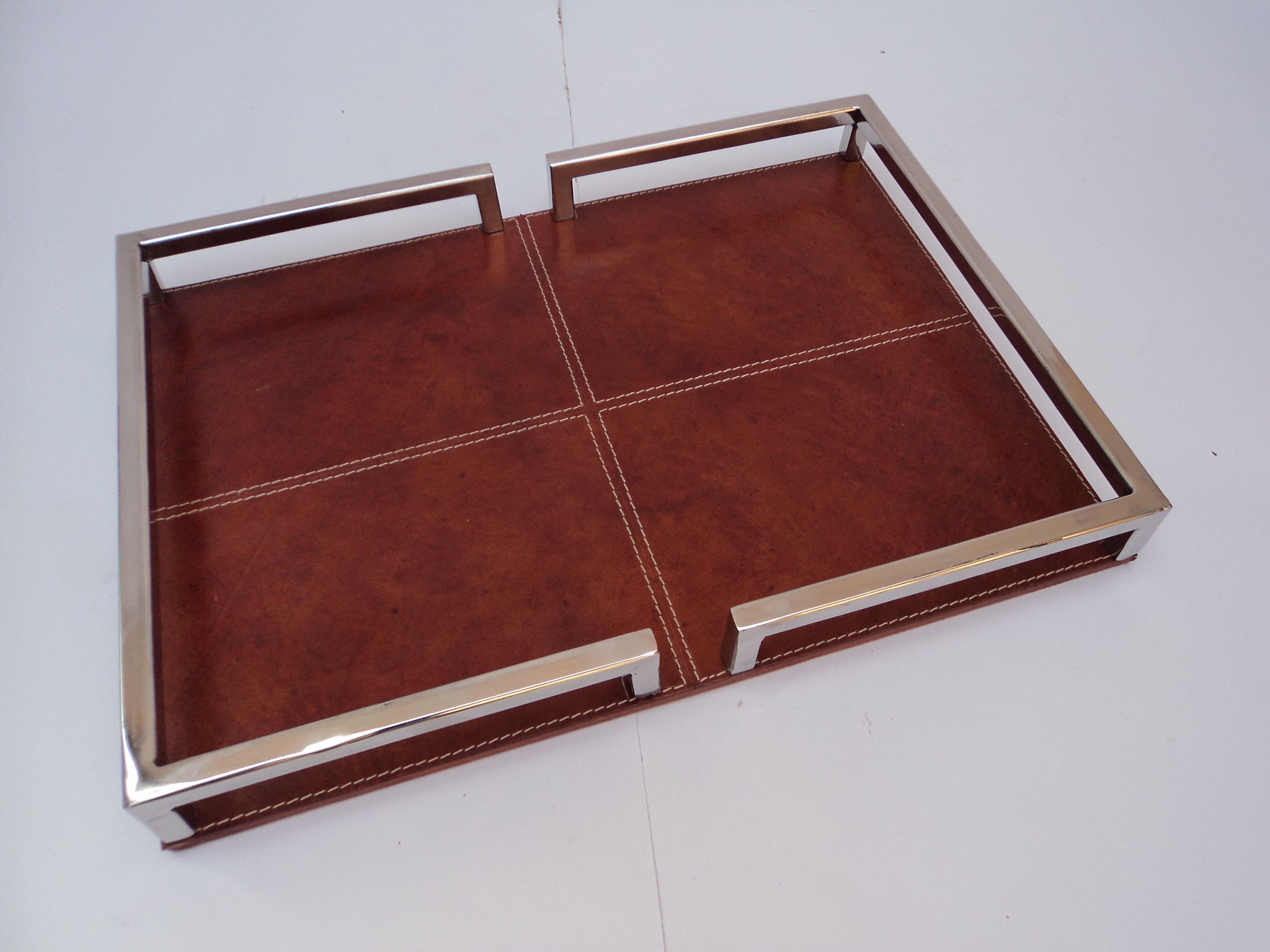 Textured Leather Tray