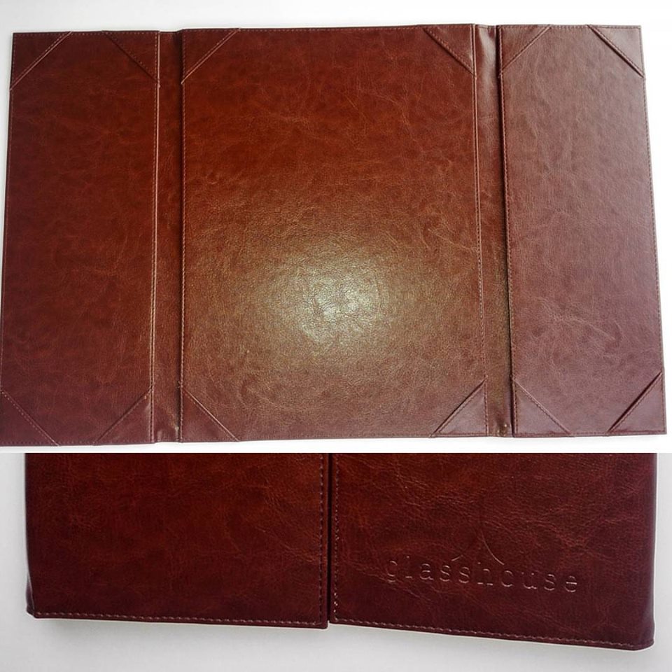 Brown Leather Menu Cover