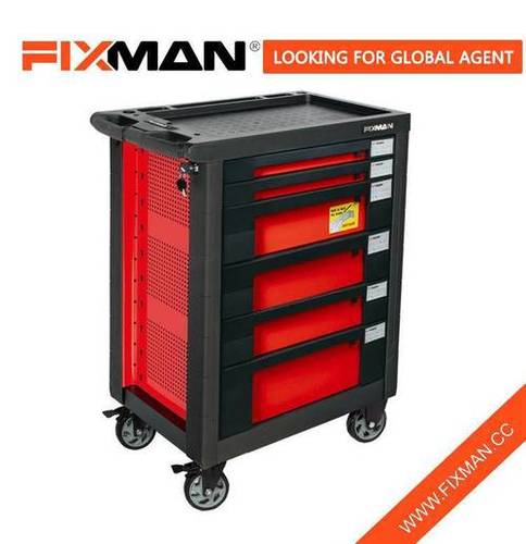 Red Or Customer Color Fixman 6-Drawer Mobile Tool Box Roller Cabinet On Wheels