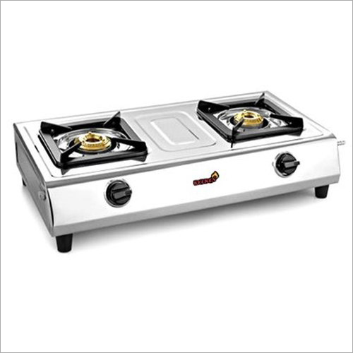 Two Burner Gas Stainless Steel Stove - Manual Ignition, Durable Design, Easy To Shift, Weather Resistant