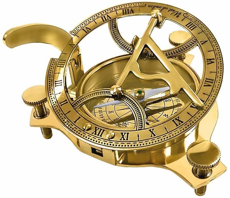 4" Sundial Compass Solid Brass Sun Dial
