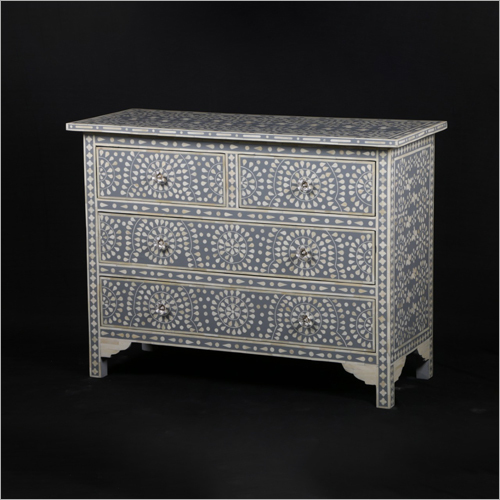 Wood Mother  Pearl Inlay Chest Drawer