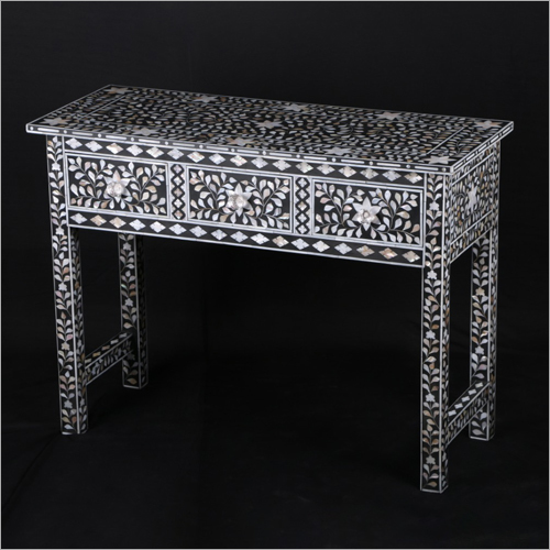 Mother of Pearl Inlay Console Table - Wooden, New, Painted Finish | Durable Design for Lasting Elegance