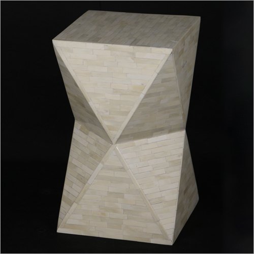 Wood Bone Inlay Stool