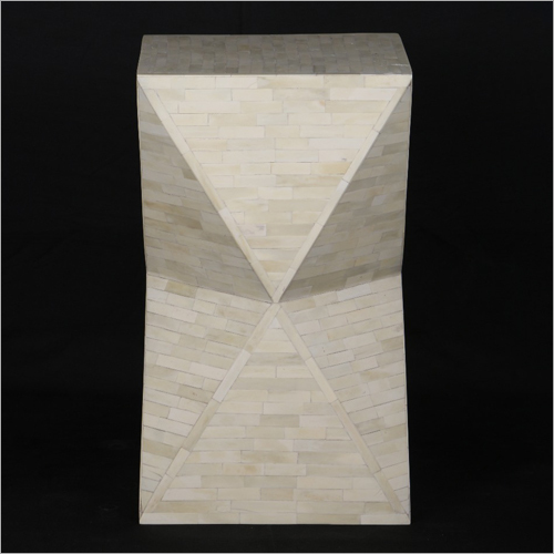 Wood Bone Inlay Stool