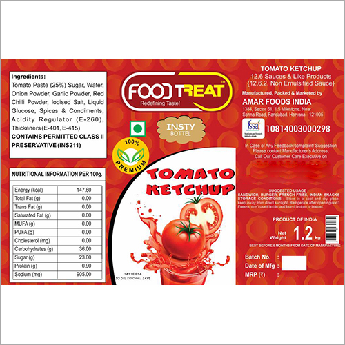 Tomato Ketchup Shelf Life: 6 Months