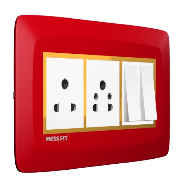 Pressfit Lx Modular Switch Plates - Durable Polycarbonate, 1 To 32 Module Size Options, Multi Color Variants Available , Smooth Finish With Front Side Loading Design