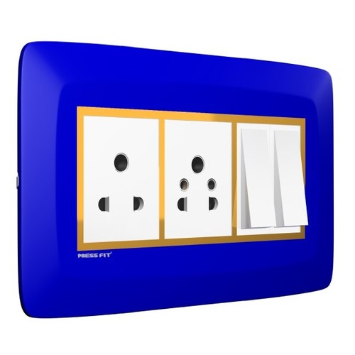 Pressfit Lx Multicolor Modular Switch Plates - Stylish Abs Design, Available From 1 To 32 Modules, Multi Color Options For Enhanced Home Aesthetics