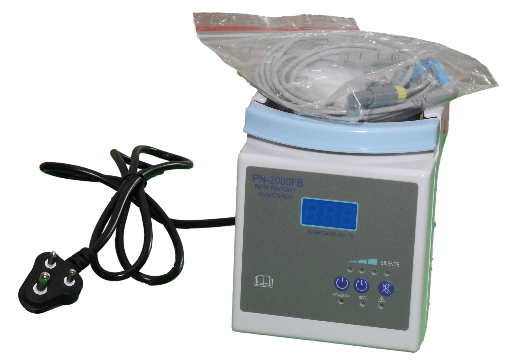 Respiratory Humidifier - 3kg, White Blue Color | Automatic Control, Advanced Flow Sensing, Easy Setup, Clinically Based Alarms, Multi-patient Use