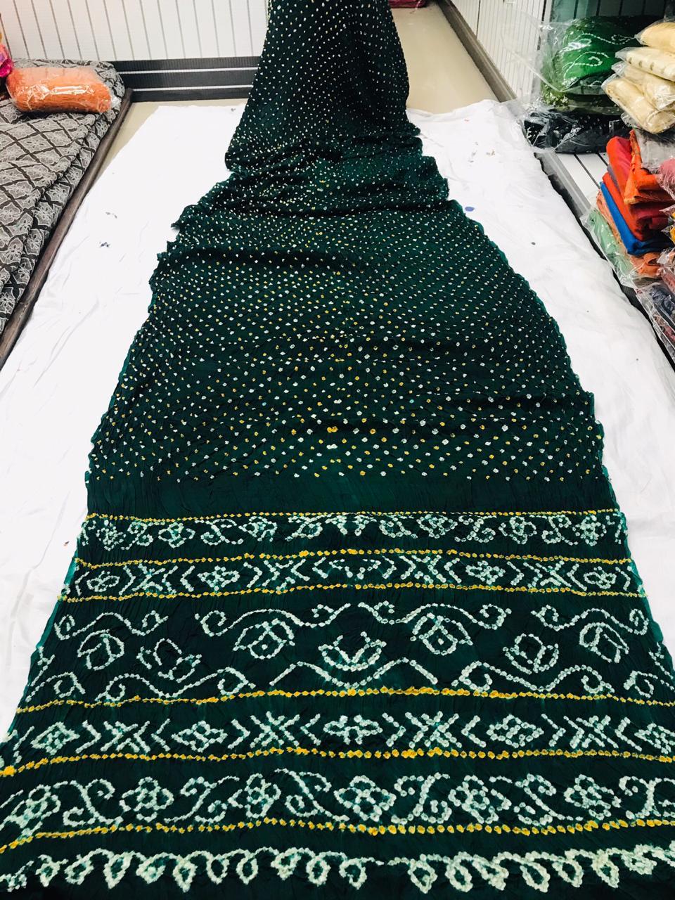 Woven Gaji Silk Bandhani Sarees