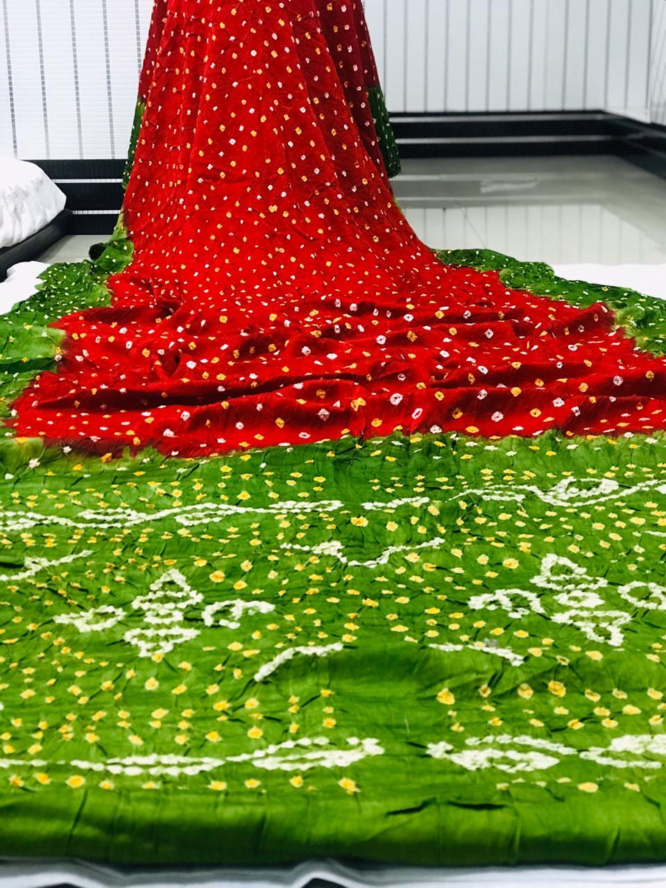 Woven Gaji Silk Bandhani Sarees